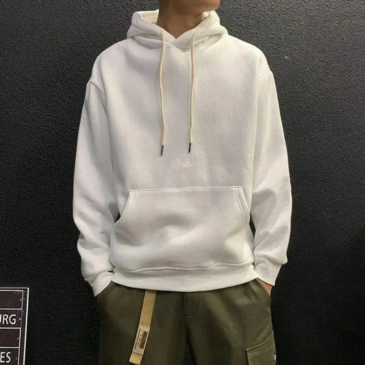 Sweatshirts For Man Fleeced Green Men's Clothing Hooded Hoodies Solid Simple Elegant Hot Offers Sweat Shirt Welcome Deal Cheap - KADIR MARKET