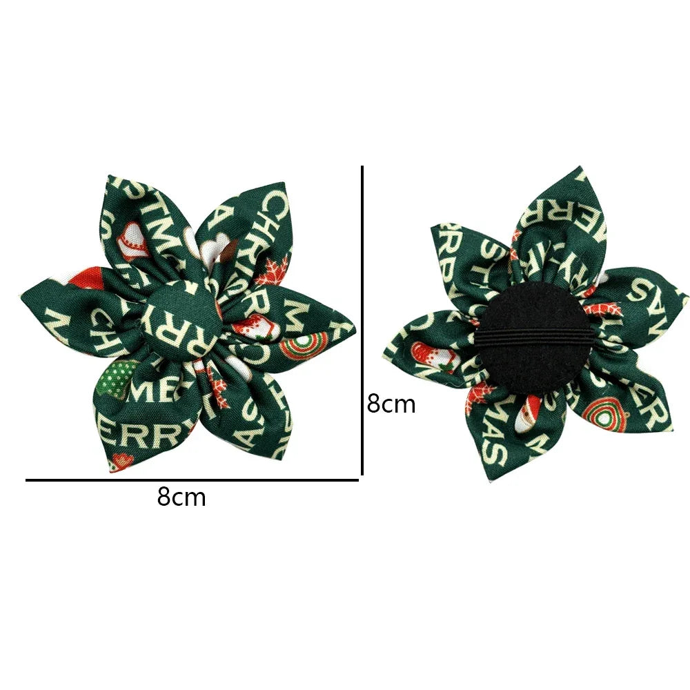 50/100pcs Christmas Pet Dog Flower Collar Accessories Slidable Pet Dog Bow Tie Collar Dog Grooming Accessories For Small Dogs - KADIR MARKET
