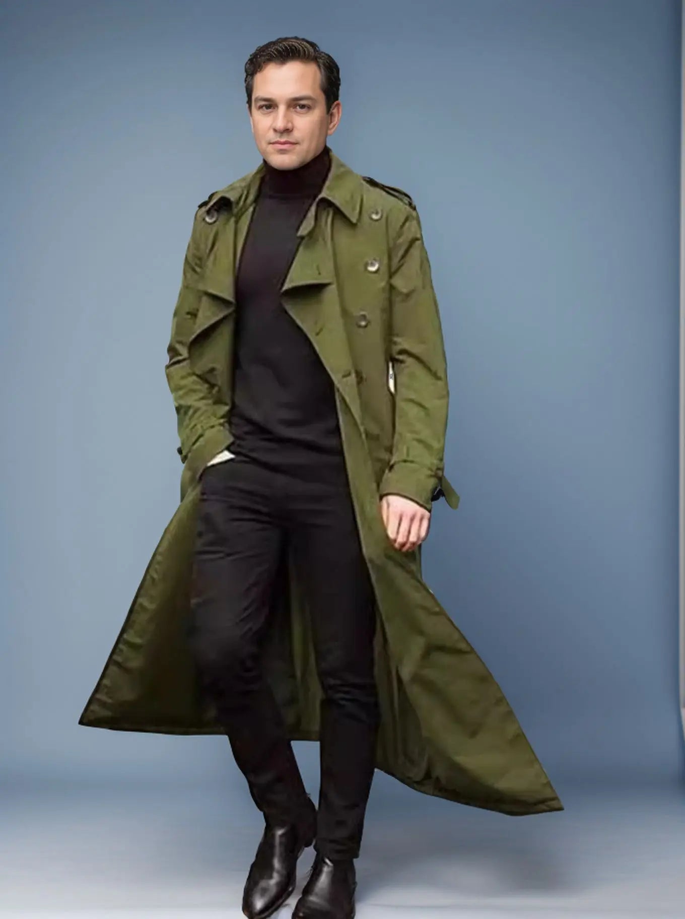 European and American Men's Lapel Casual Outerwear, Spring and Autumn Solid Color Long Sleeve Personality Outdoor Windbreaker