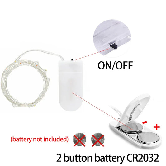 Led Fairy Lights Battery Operated Copper Wire String Lights DIY Christmas Wedding Party bedroom Decoration Garland Lights - KADIR MARKET