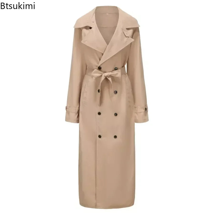 2025 Spring Autumn Men's Overcoat Vintage Long Trench Coat Men New Jacket Coats Men Business Casual Long Solid Windbreak Outwear
