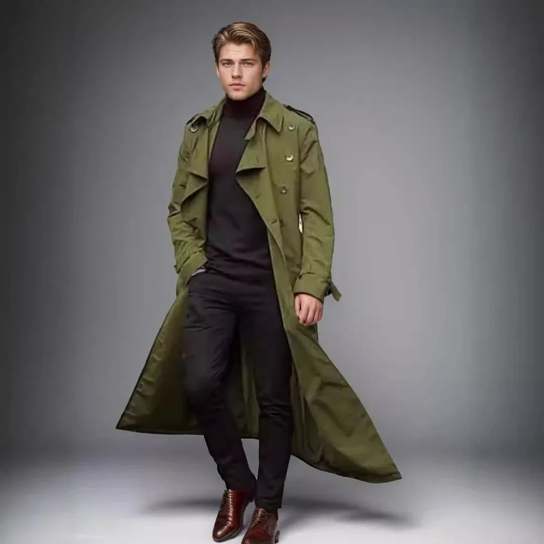 European and American Men's Lapel Casual Outerwear, Spring and Autumn Solid Color Long Sleeve Personality Outdoor Windbreaker