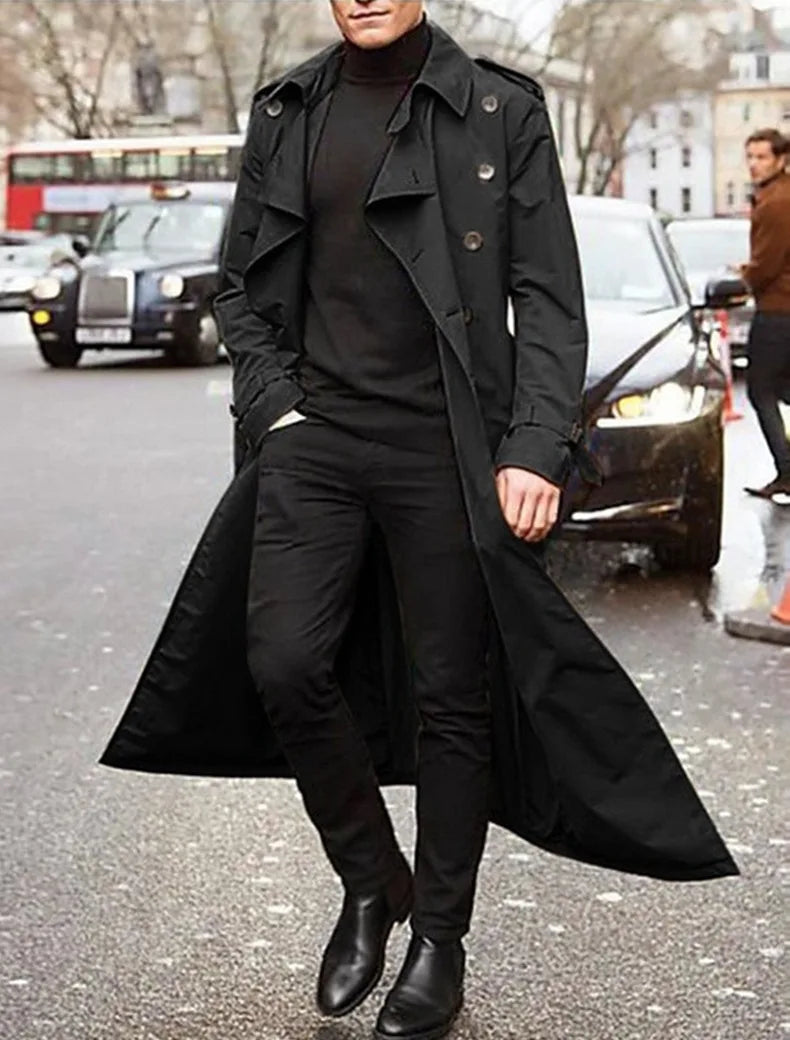 European and American Men's Lapel Casual Outerwear, Spring and Autumn Solid Color Long Sleeve Personality Outdoor Windbreaker