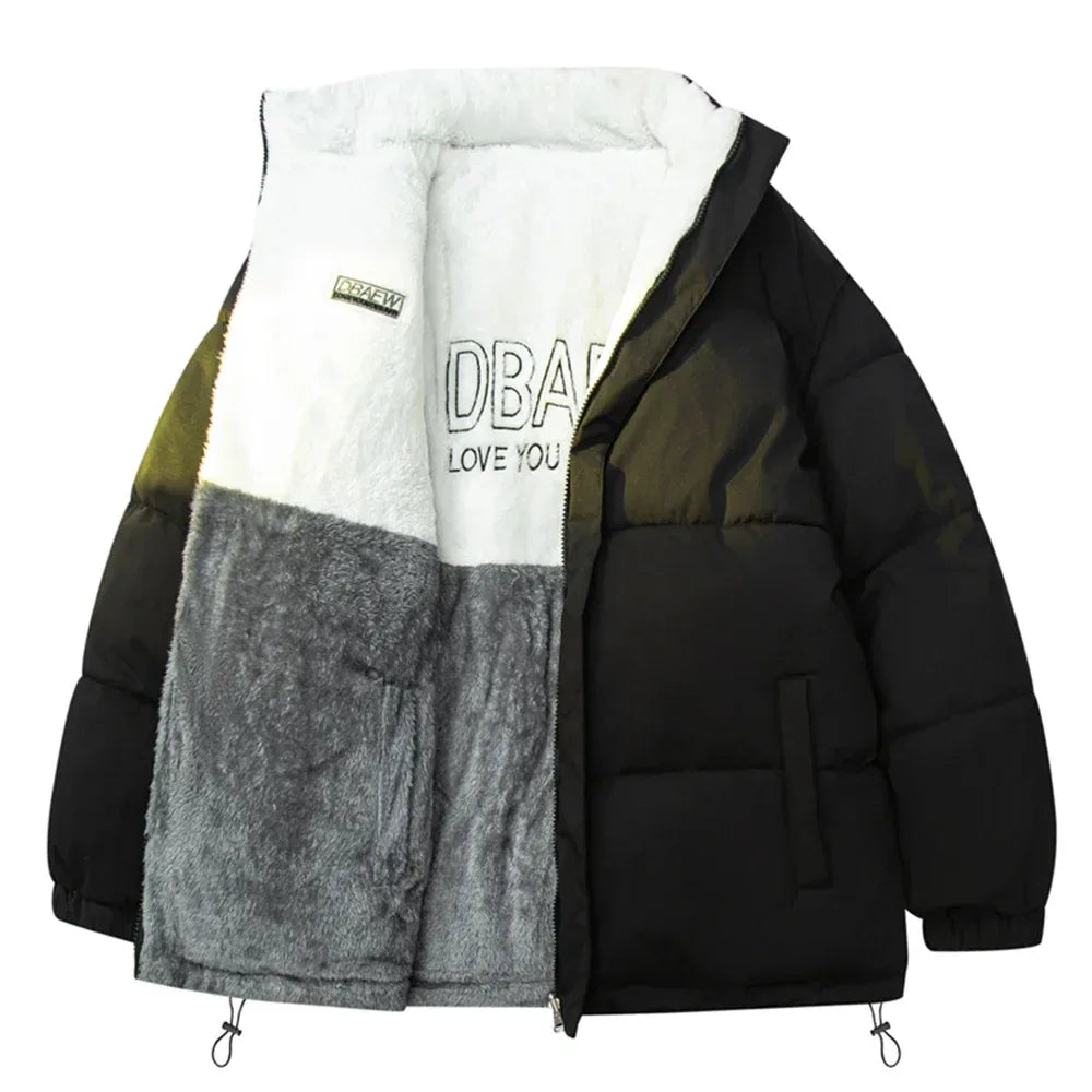 Men's Casual Double-sided Loose Padded Jackets High Quality Versatile Lambskin Fleece Coat Winter Thick Warm Outerwear for Male - KADIR MARKET