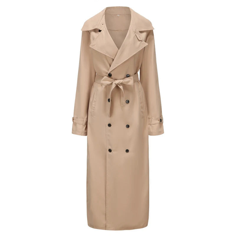 Streetwear Fashion Trench Men Overcoat  Double Breasted Long Jacket Spring Autumn British Style Casual Windbreaker Thin Coat