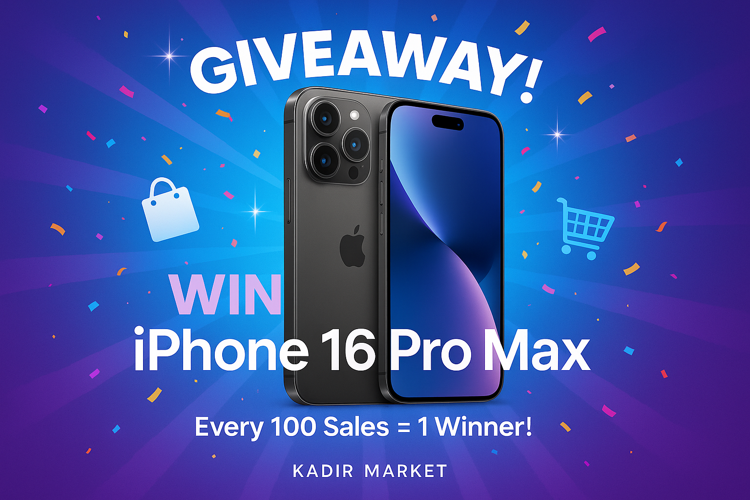Iphone 16 pro max for every 100 sales giveaway picture