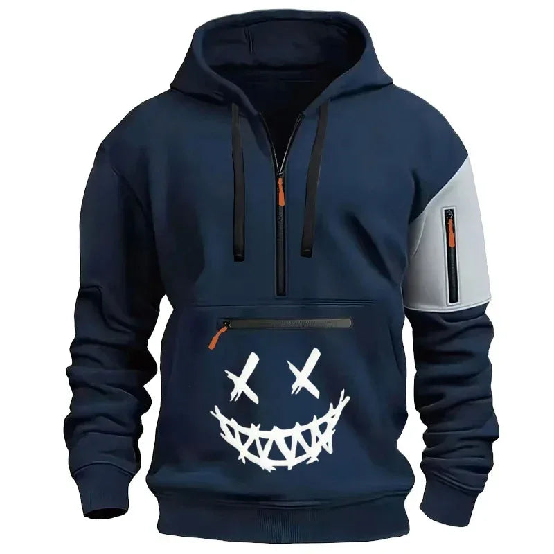 Wholesale XXS Size Men's Anti-Shrink Hoodie Custom Logo Knitted Winter Fashion Streetwear Zipper-Up Style Solid Loose Fit - KADIR MARKET