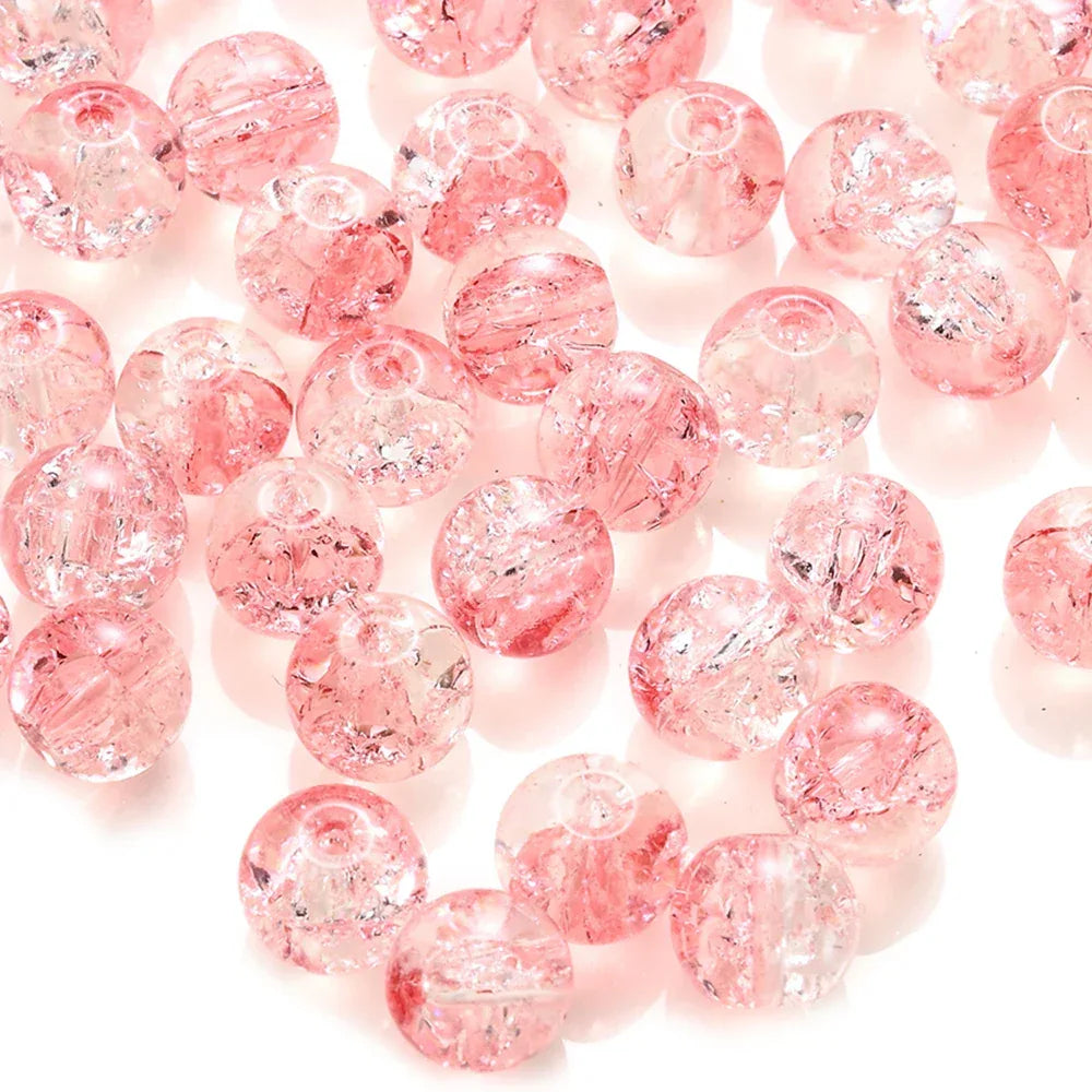 100pcs 8mm Christmas Crystal Glass Crack Beads Red and Green Gradient Spacer Beads for DIY Bracelet Necklace Jewelry Making - KADIR MARKET