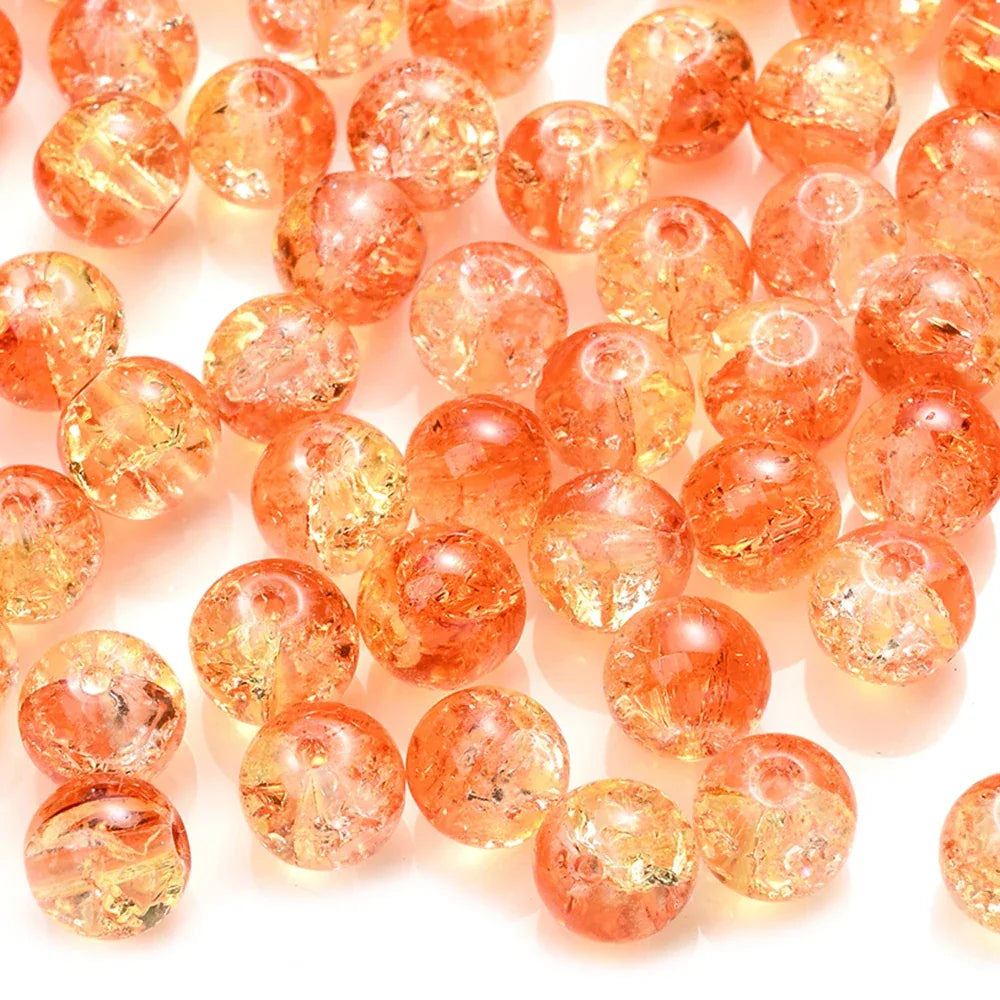 100pcs 8mm Christmas Crystal Glass Crack Beads Red and Green Gradient Spacer Beads for DIY Bracelet Necklace Jewelry Making - KADIR MARKET