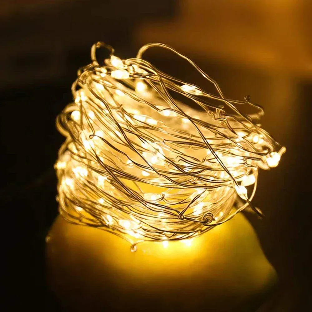 Led Fairy Lights Battery Operated Copper Wire String Lights DIY Christmas Wedding Party bedroom Decoration Garland Lights - KADIR MARKET