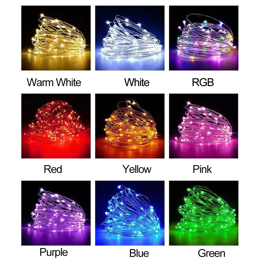 Led Fairy Lights Battery Operated Copper Wire String Lights DIY Christmas Wedding Party bedroom Decoration Garland Lights - KADIR MARKET