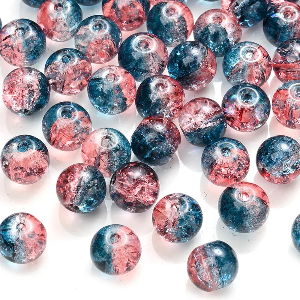 100pcs 8mm Christmas Crystal Glass Crack Beads Red and Green Gradient Spacer Beads for DIY Bracelet Necklace Jewelry Making - KADIR MARKET