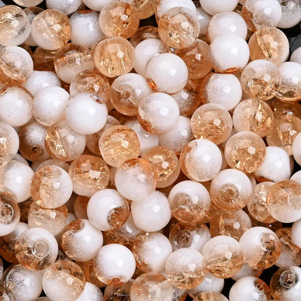 100pcs 8mm Christmas Crystal Glass Crack Beads Red and Green Gradient Spacer Beads for DIY Bracelet Necklace Jewelry Making - KADIR MARKET