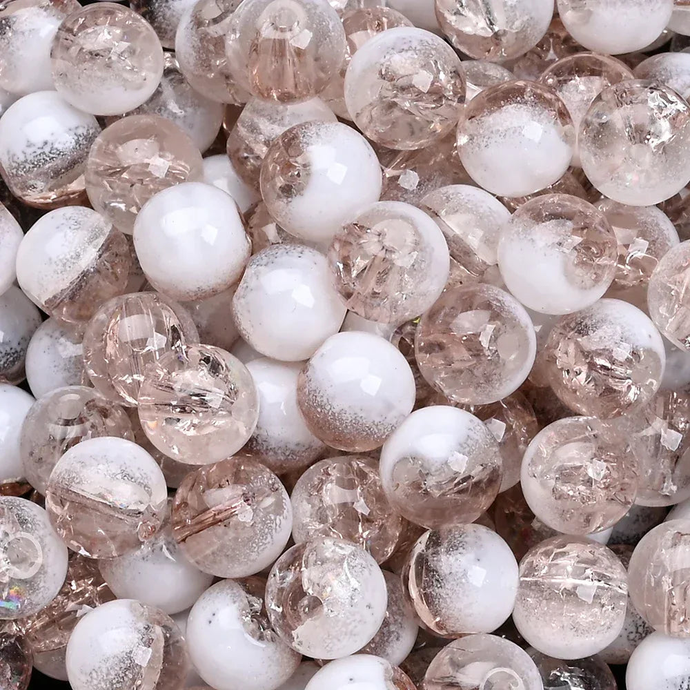 100pcs 8mm Christmas Crystal Glass Crack Beads Red and Green Gradient Spacer Beads for DIY Bracelet Necklace Jewelry Making - KADIR MARKET