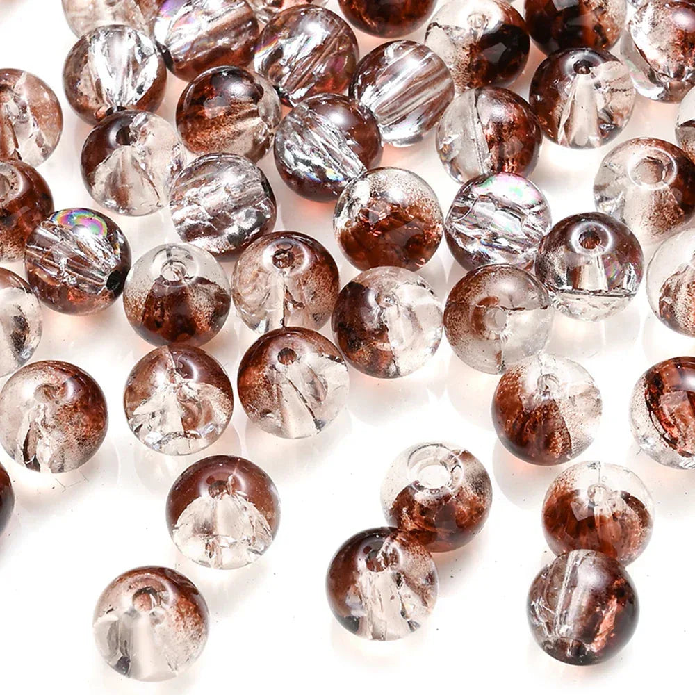 100pcs 8mm Christmas Crystal Glass Crack Beads Red and Green Gradient Spacer Beads for DIY Bracelet Necklace Jewelry Making - KADIR MARKET