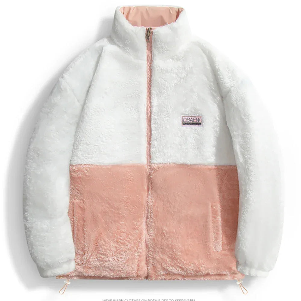 Men's Casual Double-sided Loose Padded Jackets High Quality Versatile Lambskin Fleece Coat Winter Thick Warm Outerwear for Male - KADIR MARKET