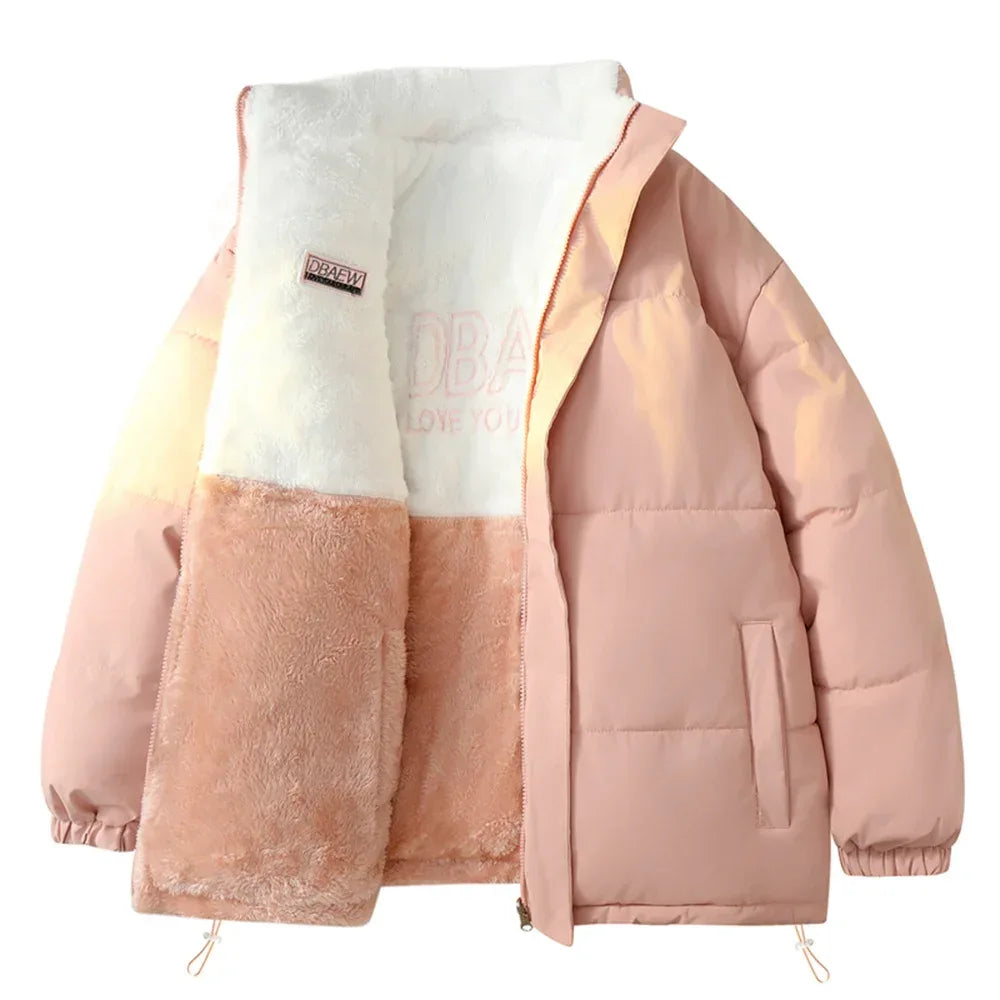 Men's Casual Double-sided Loose Padded Jackets High Quality Versatile Lambskin Fleece Coat Winter Thick Warm Outerwear for Male - KADIR MARKET