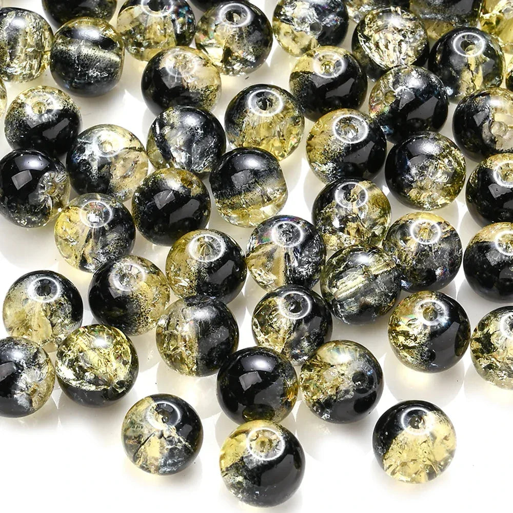 100pcs 8mm Christmas Crystal Glass Crack Beads Red and Green Gradient Spacer Beads for DIY Bracelet Necklace Jewelry Making - KADIR MARKET