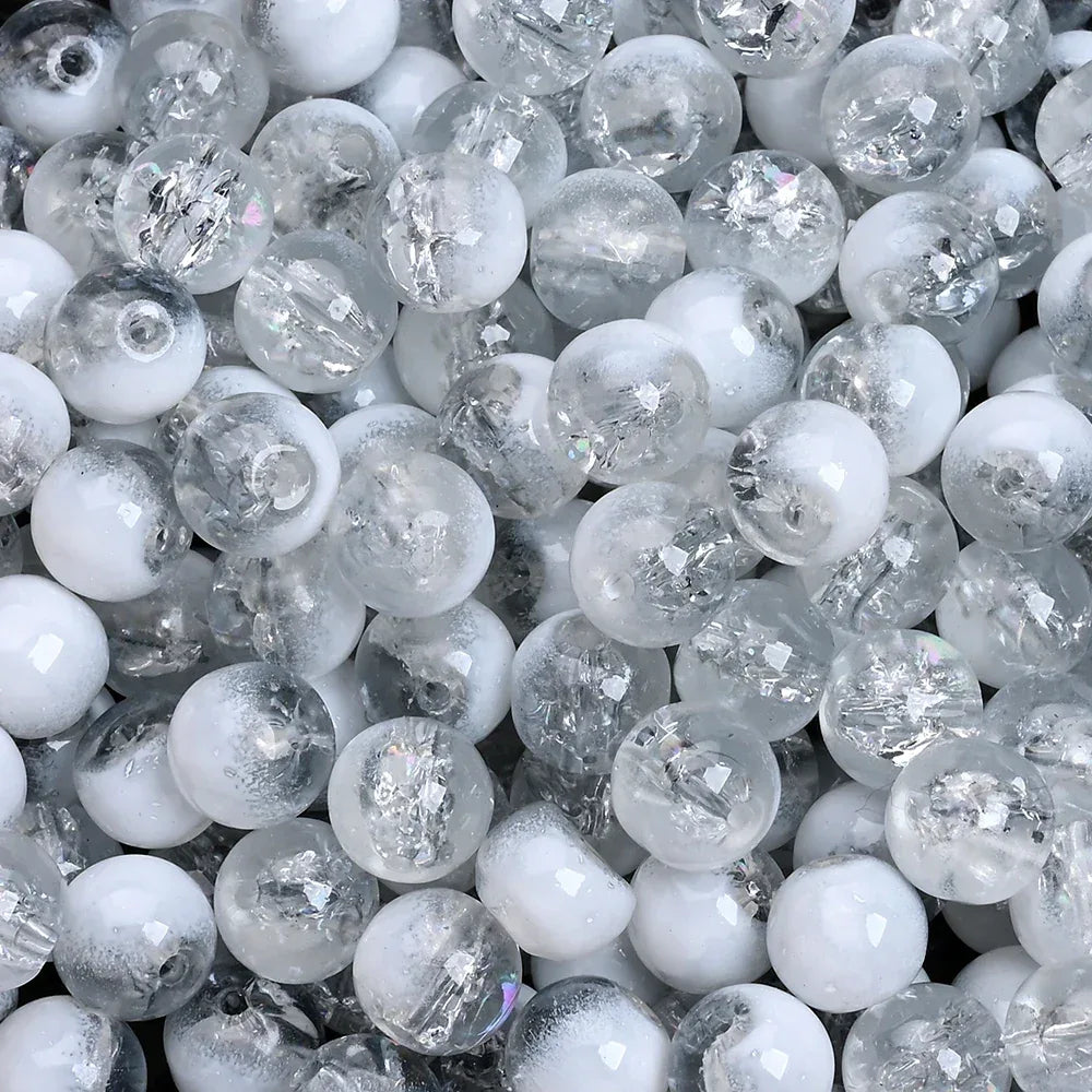 100pcs 8mm Christmas Crystal Glass Crack Beads Red and Green Gradient Spacer Beads for DIY Bracelet Necklace Jewelry Making - KADIR MARKET