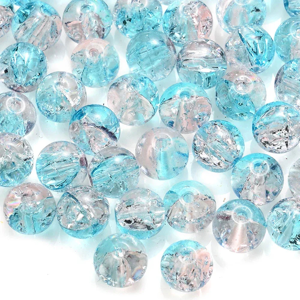 100pcs 8mm Christmas Crystal Glass Crack Beads Red and Green Gradient Spacer Beads for DIY Bracelet Necklace Jewelry Making - KADIR MARKET