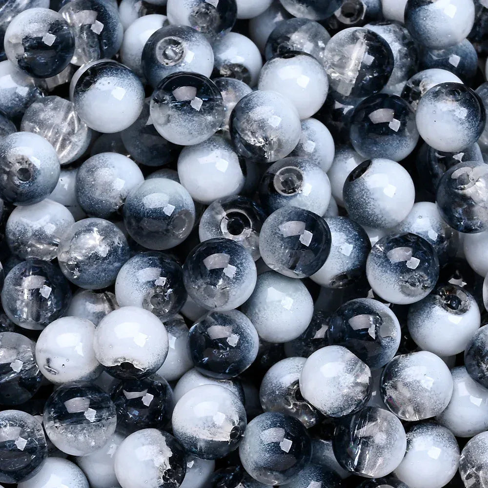 100pcs 8mm Christmas Crystal Glass Crack Beads Red and Green Gradient Spacer Beads for DIY Bracelet Necklace Jewelry Making - KADIR MARKET