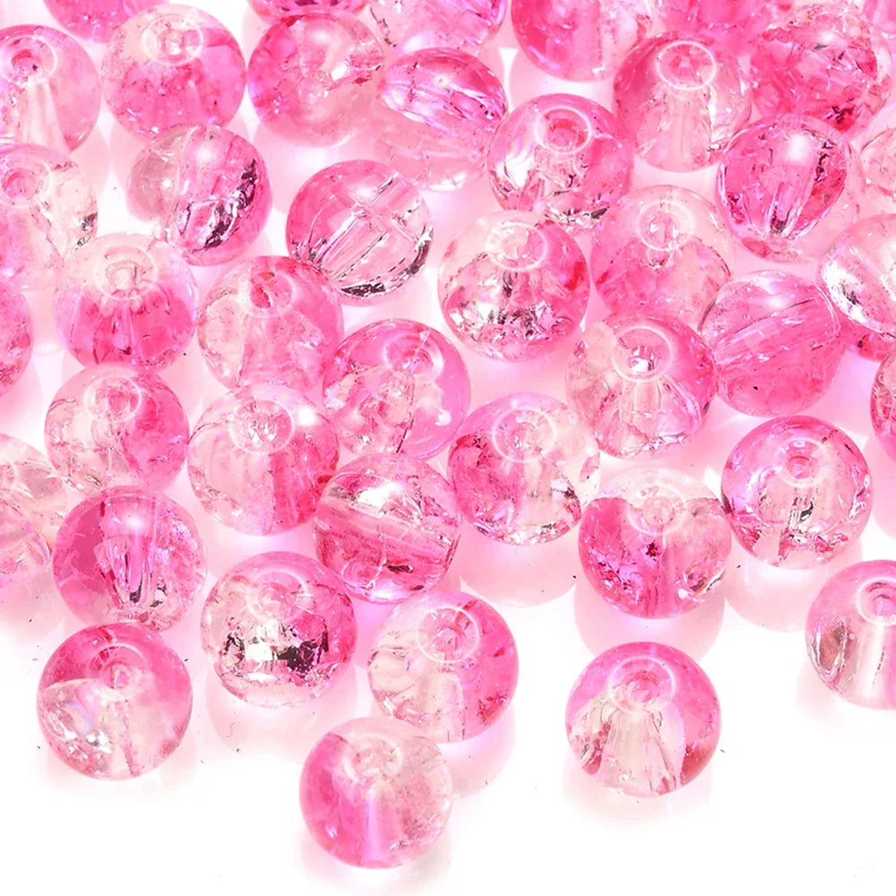 100pcs 8mm Christmas Crystal Glass Crack Beads Red and Green Gradient Spacer Beads for DIY Bracelet Necklace Jewelry Making - KADIR MARKET
