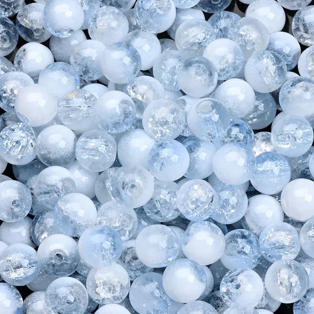 100pcs 8mm Christmas Crystal Glass Crack Beads Red and Green Gradient Spacer Beads for DIY Bracelet Necklace Jewelry Making - KADIR MARKET