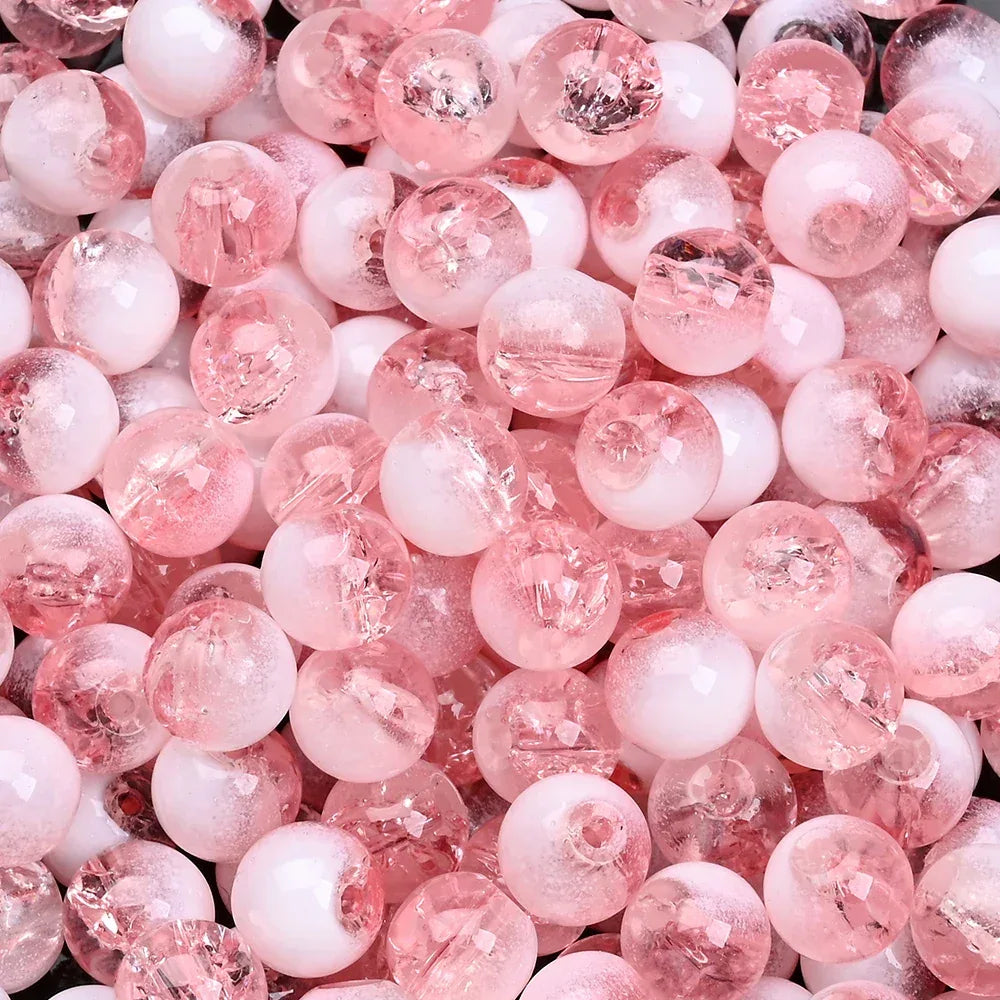 100pcs 8mm Christmas Crystal Glass Crack Beads Red and Green Gradient Spacer Beads for DIY Bracelet Necklace Jewelry Making - KADIR MARKET