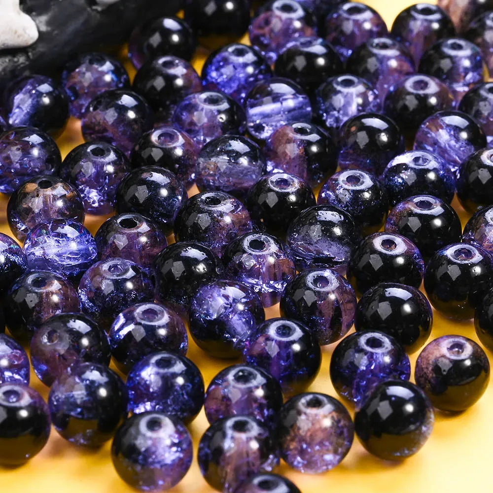 100pcs 8mm Christmas Crystal Glass Crack Beads Red and Green Gradient Spacer Beads for DIY Bracelet Necklace Jewelry Making - KADIR MARKET