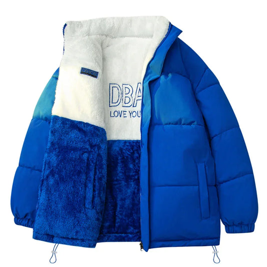 Men's Casual Double-sided Loose Padded Jackets High Quality Versatile Lambskin Fleece Coat Winter Thick Warm Outerwear for Male - KADIR MARKET