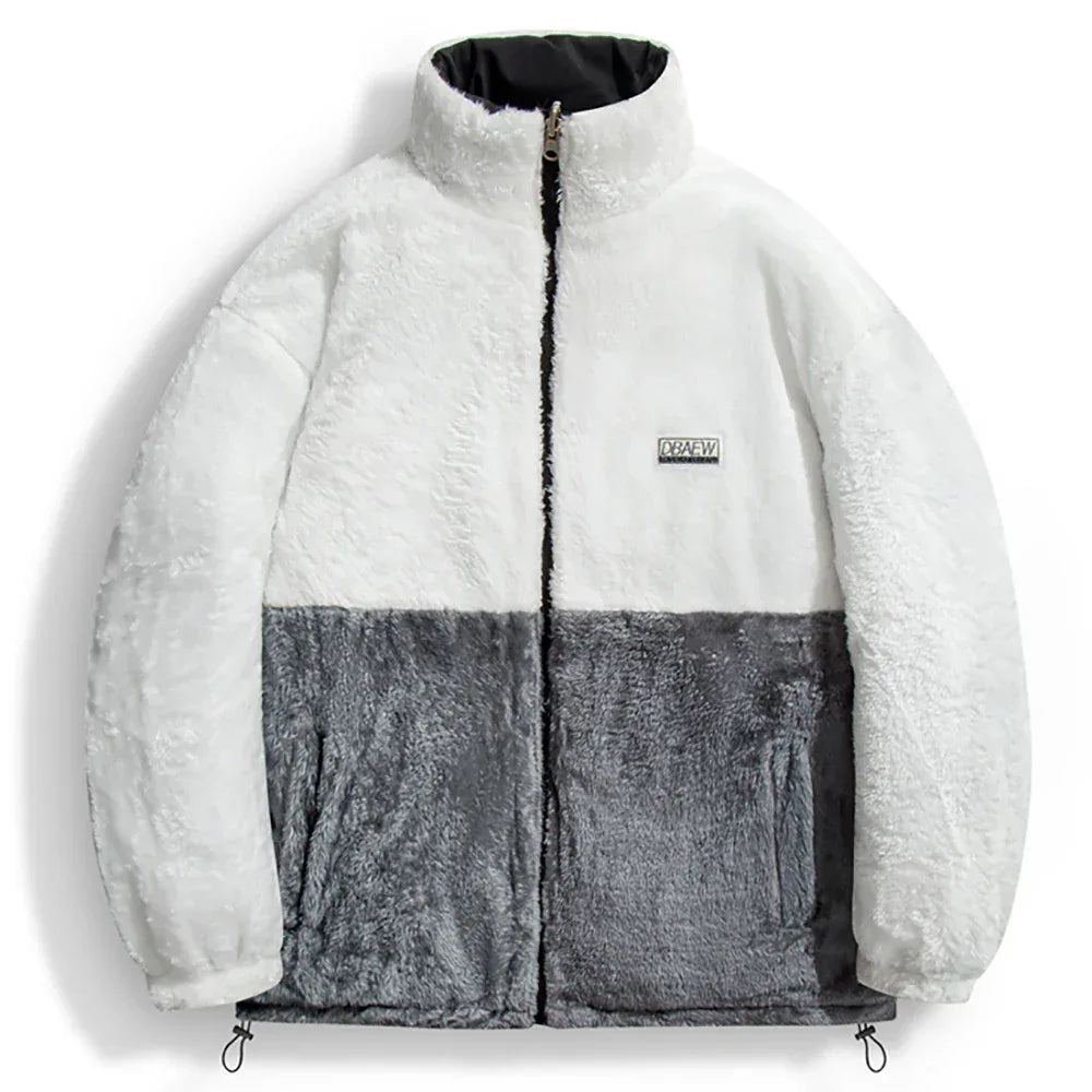 Men's Casual Double-sided Loose Padded Jackets High Quality Versatile Lambskin Fleece Coat Winter Thick Warm Outerwear for Male - KADIR MARKET