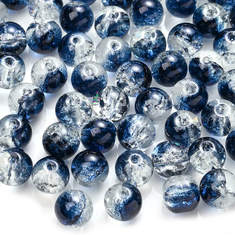 100pcs 8mm Christmas Crystal Glass Crack Beads Red and Green Gradient Spacer Beads for DIY Bracelet Necklace Jewelry Making - KADIR MARKET