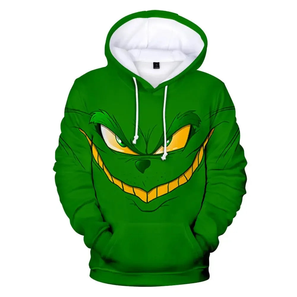 Christmas Theme Cute Cartoon Character Hoodies For Men Autumn Winter Daily Casual Long Sleeve Hooded Tops Harajuku Y2K Pullovers - KADIR MARKET