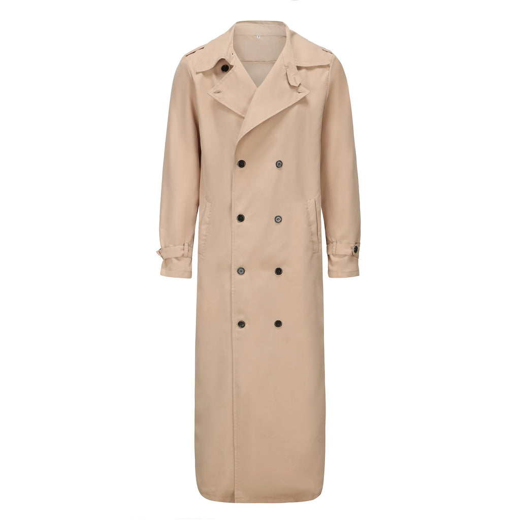 2025 Spring Autumn Men's Overcoat Vintage Long Trench Coat Men New Jacket Coats Men Business Casual Long Solid Windbreak Outwear
