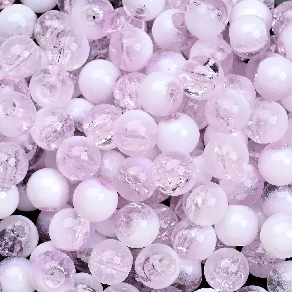 100pcs 8mm Christmas Crystal Glass Crack Beads Red and Green Gradient Spacer Beads for DIY Bracelet Necklace Jewelry Making - KADIR MARKET