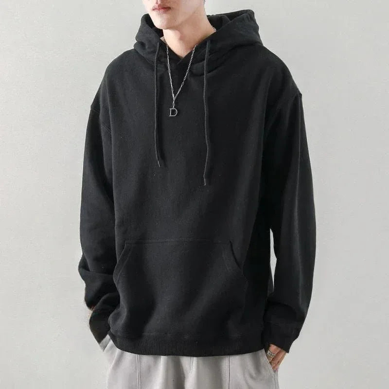 Sweatshirts For Man Fleeced Green Men's Clothing Hooded Hoodies Solid Simple Elegant Hot Offers Sweat Shirt Welcome Deal Cheap - KADIR MARKET