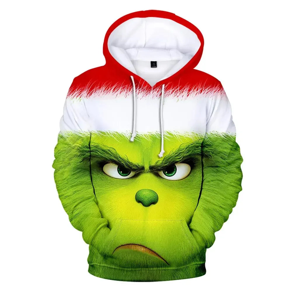 Christmas Theme Cute Cartoon Character Hoodies For Men Autumn Winter Daily Casual Long Sleeve Hooded Tops Harajuku Y2K Pullovers - KADIR MARKET