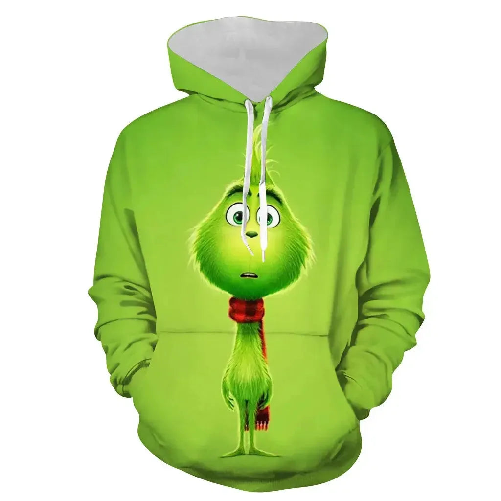 Christmas Theme Cute Cartoon Character Hoodies For Men Autumn Winter Daily Casual Long Sleeve Hooded Tops Harajuku Y2K Pullovers - KADIR MARKET