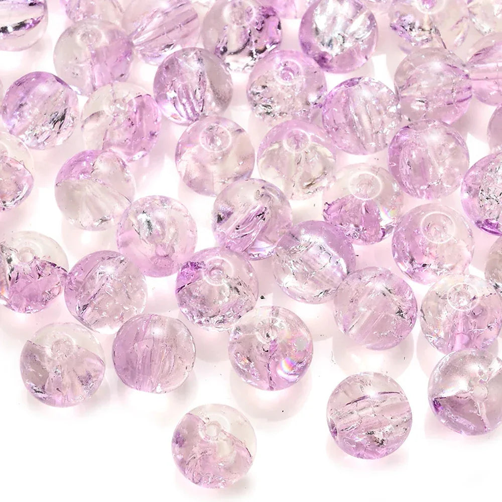 100pcs 8mm Christmas Crystal Glass Crack Beads Red and Green Gradient Spacer Beads for DIY Bracelet Necklace Jewelry Making - KADIR MARKET